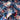 Galaxy and stars bright blue and pink mix digital print 100% cotton fabric with sewing threads on top