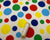 Bright Multi Color Spots on a White Background Poly Cotton