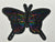 Multi Color Butterfly on Black Iron On or Sew on Embroidered Fabric Motif