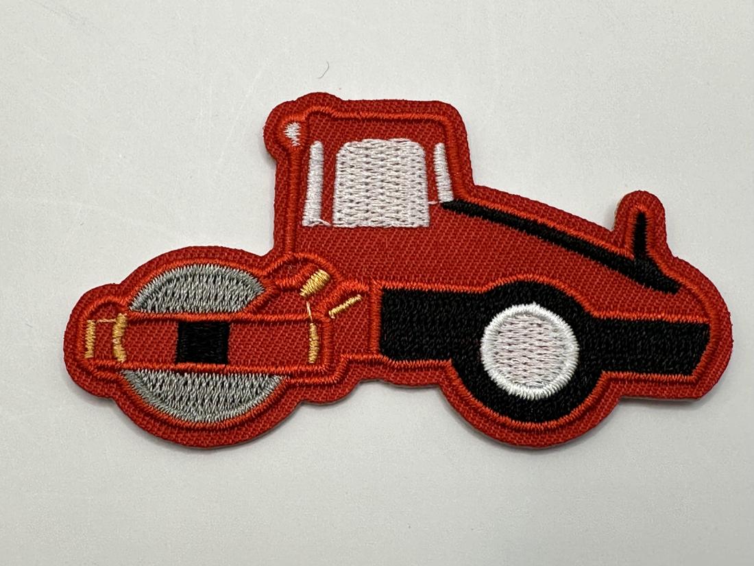 Road Roller Iron On or Sew on Embroidered Fabric Motif