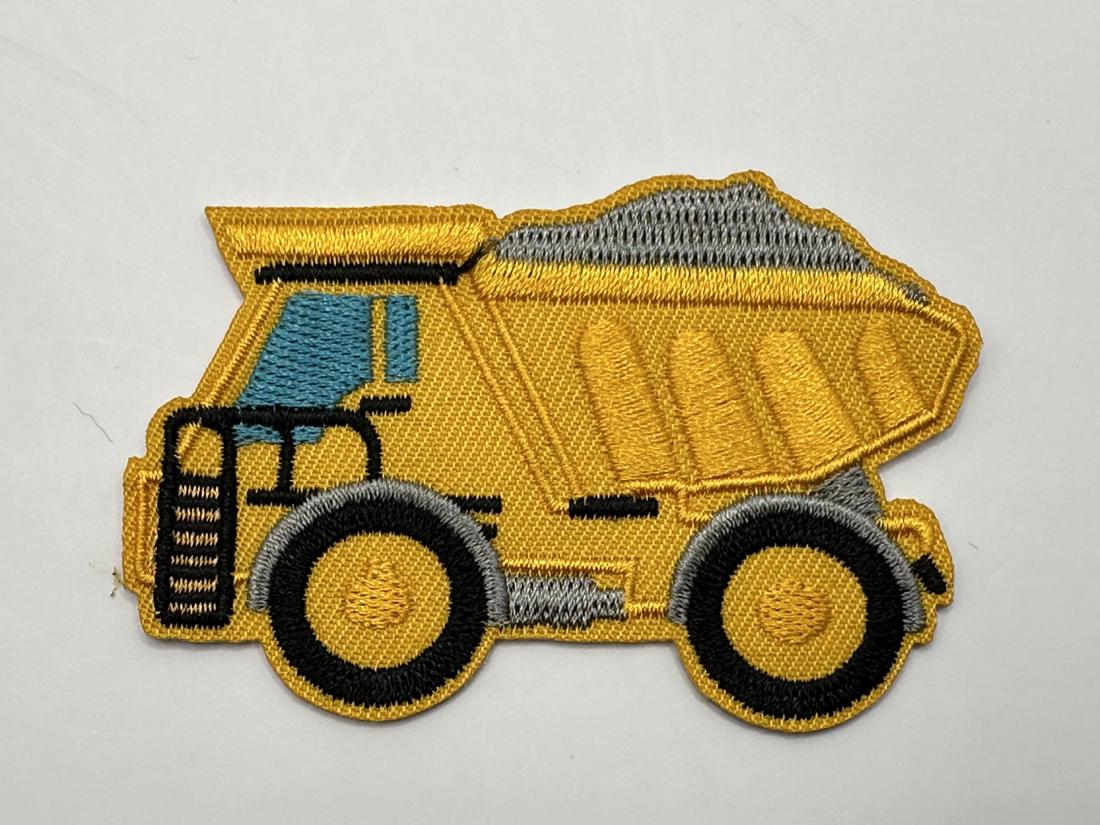 Dump Truck Iron On or Sew on Embroidered Fabric Motif