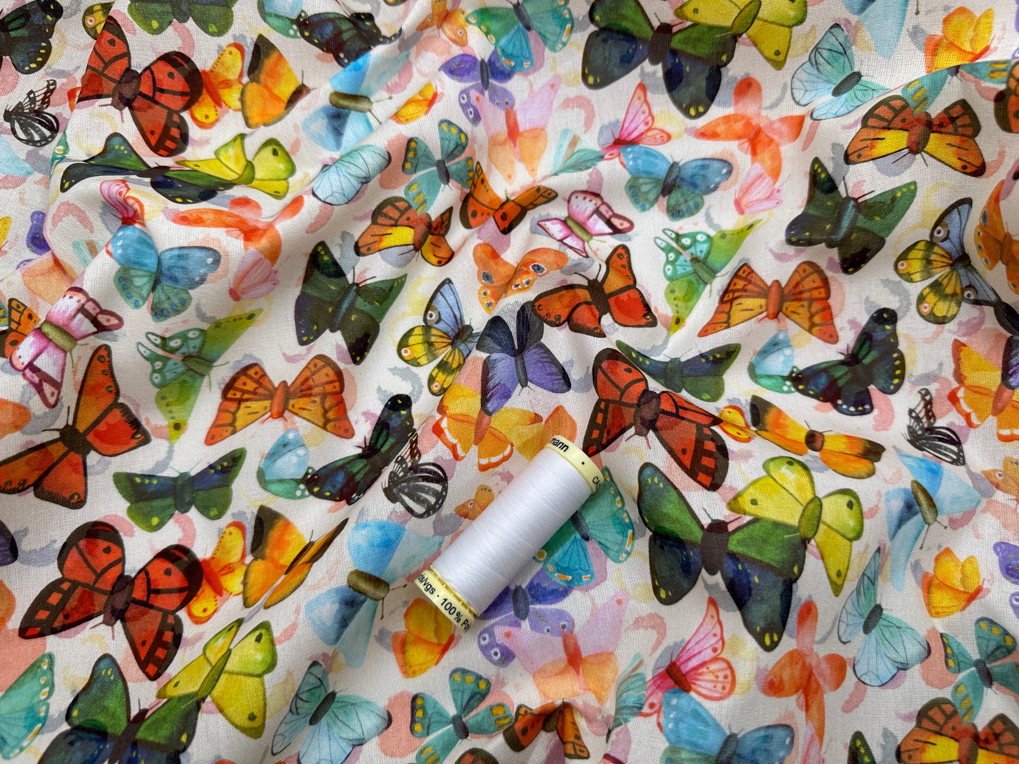 Butterfly Ballet Beautiful Bright Multi Colors 100% Cotton Digital Print