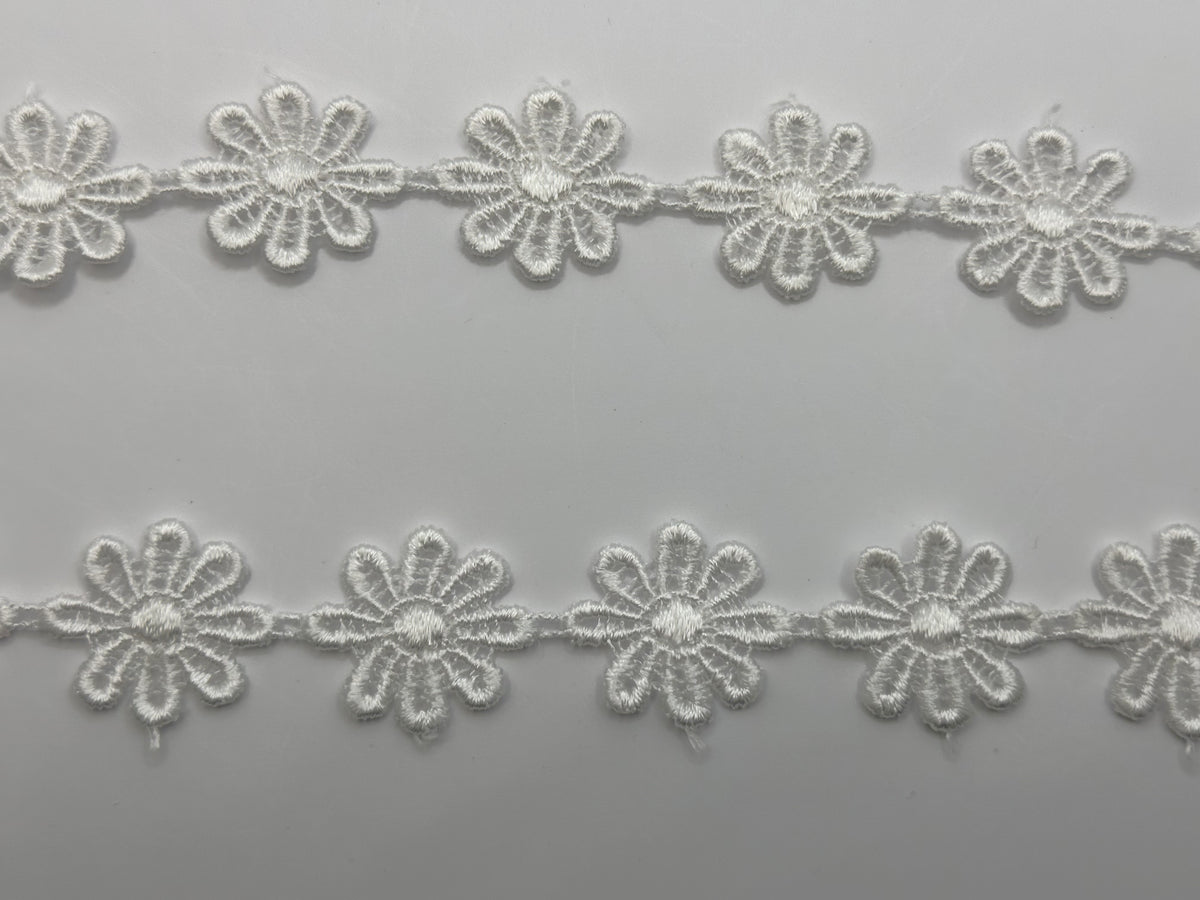 Guipure Daisy White Embroidered Lace