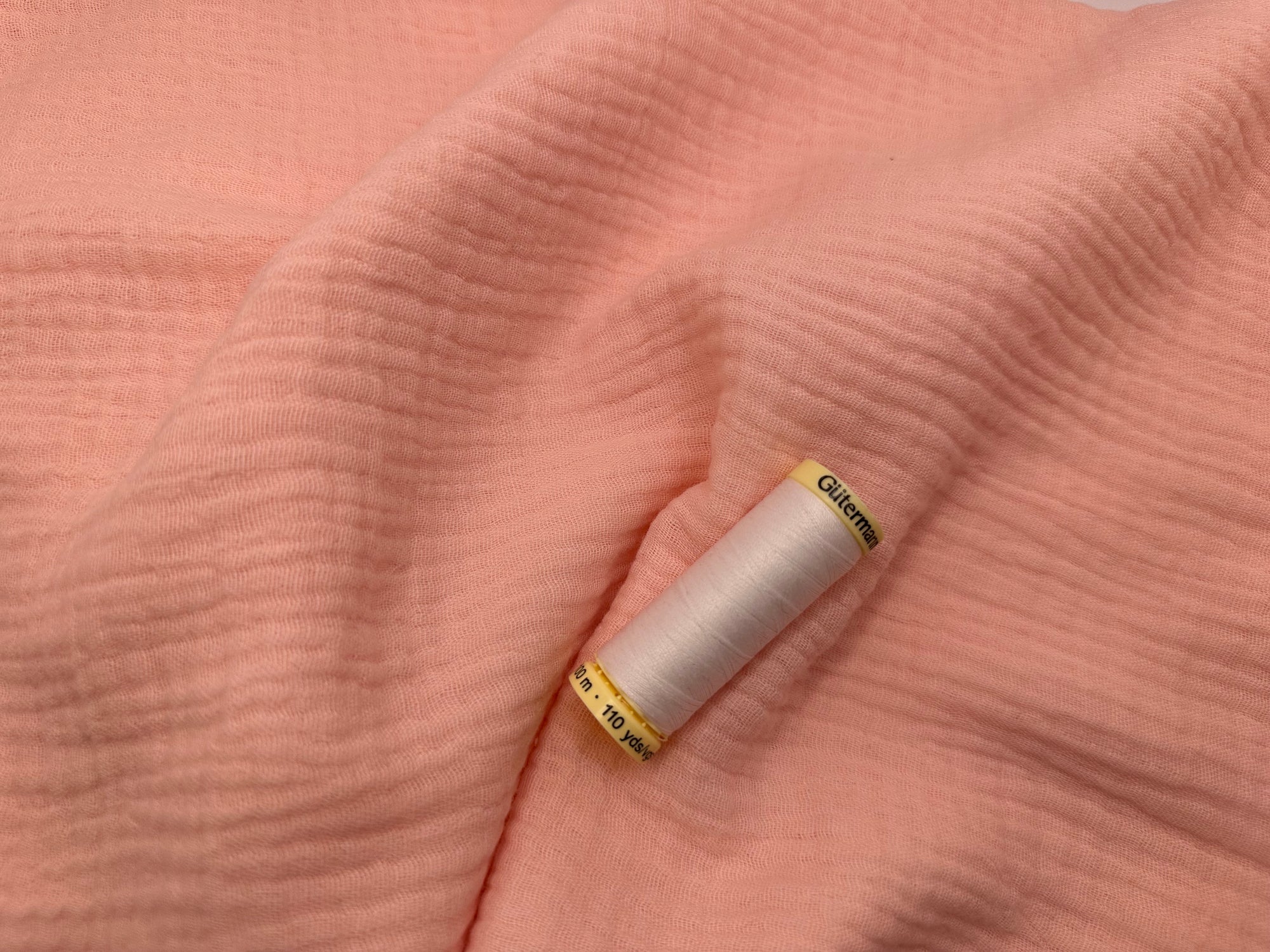 Double Gauze Plain Pink 100% Cotton Fabric