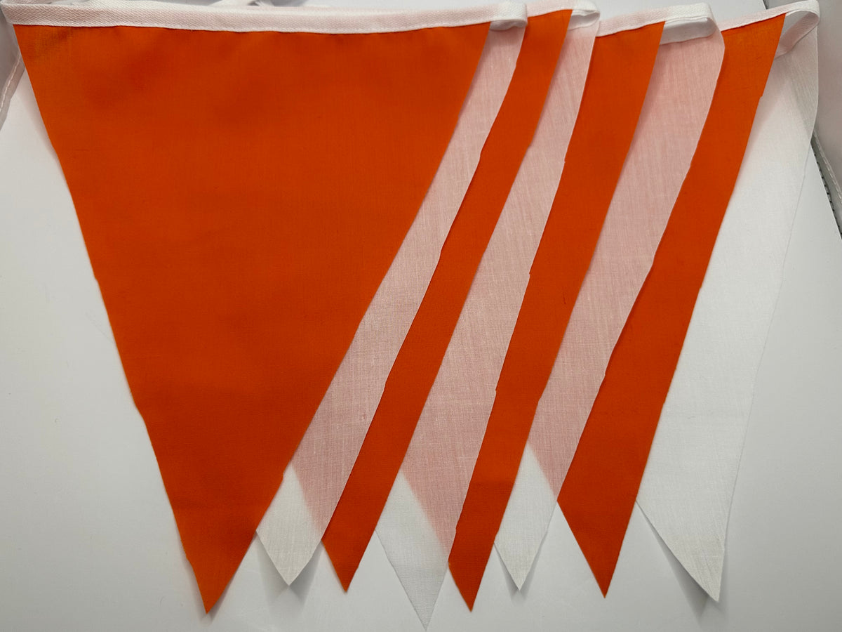 Basic Bunting Orange &amp; White Flags