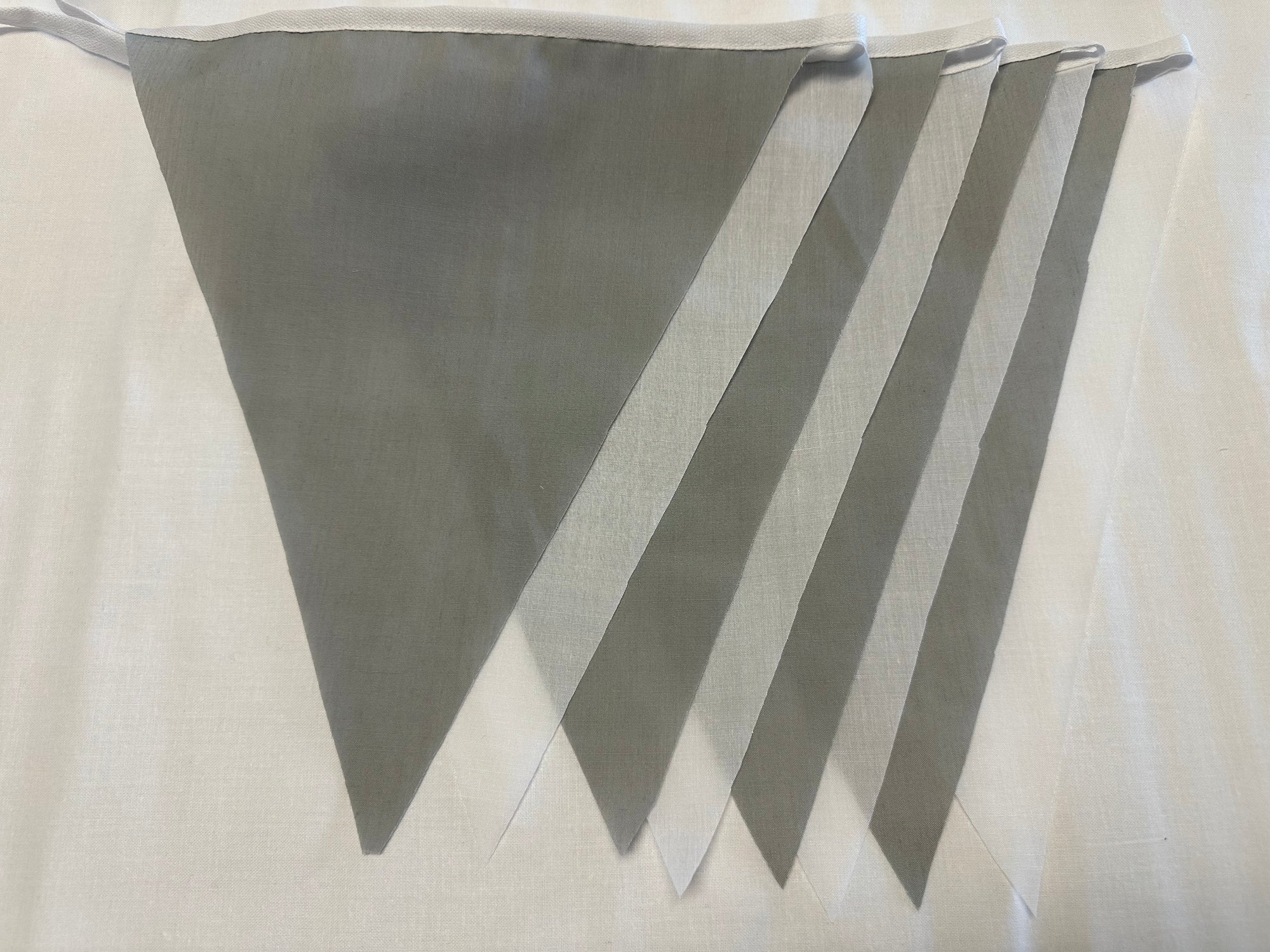 Basic Bunting Silver Grey & White Flags