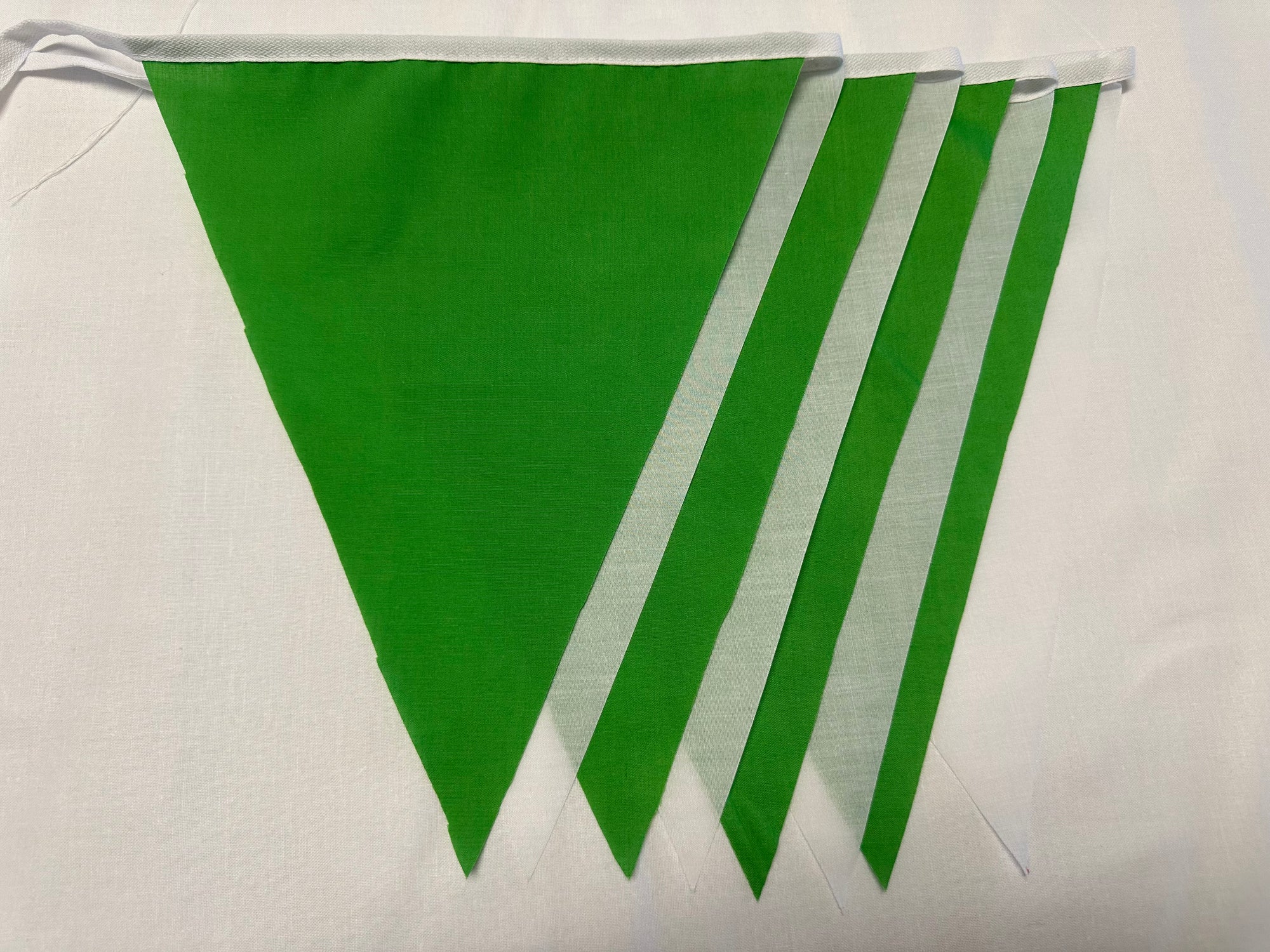 Basic Bunting Lime Green & White Flags