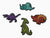 Dinosaurs Cute Design 2 Iron On or Sew on Embroidered Fabric Motif