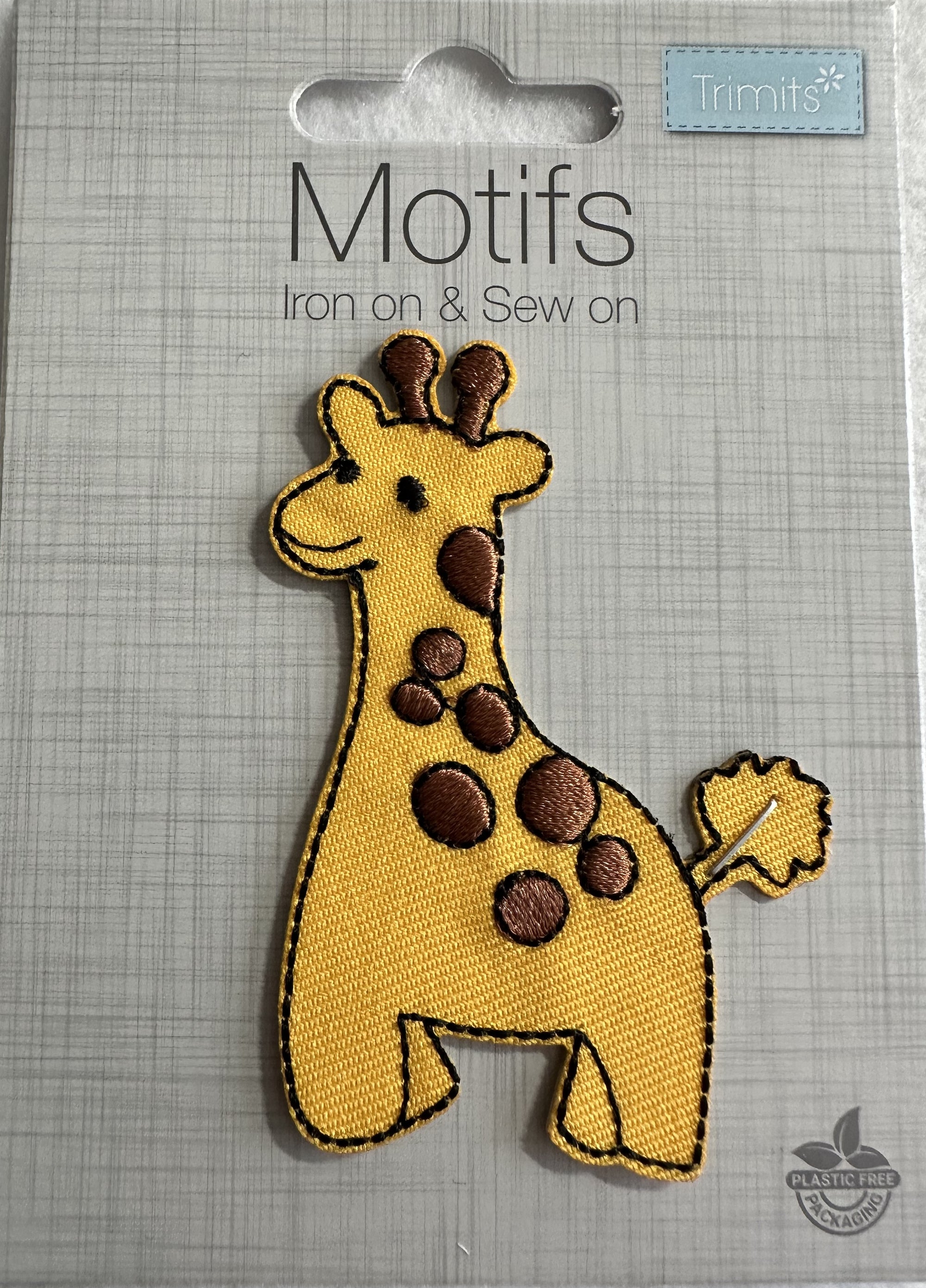 Giraffe Iron On or Sew on Embroidered Fabric Motif