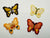 Bright Butterflies Orange Yellow Brown Iron On or Sew on Embroidered Fabric Motif