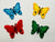 Bright Butterflies Orange Yellow Green & Turquoise Iron On or Sew on Embroidered Fabric Motif