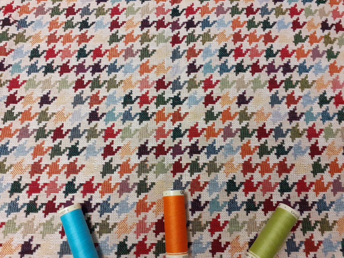 Tapestry Premium Multi Color Dog Tooth Design