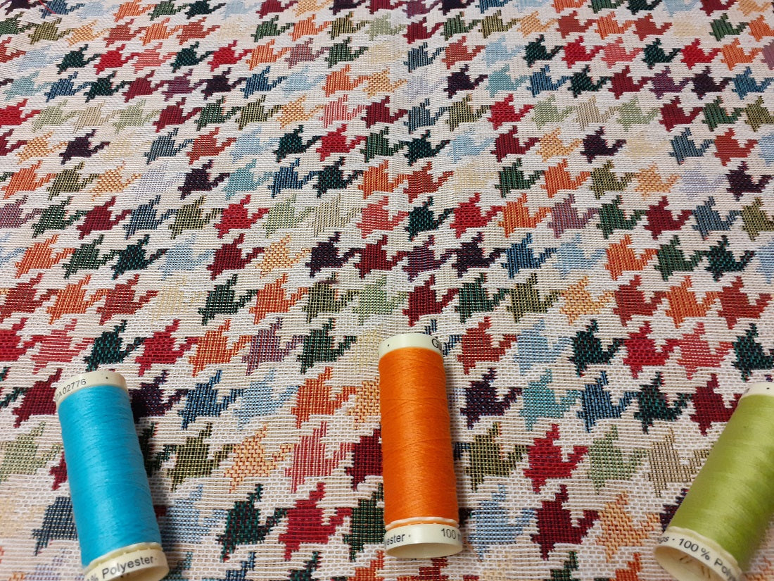 Tapestry Premium Multi Color Dog Tooth Design