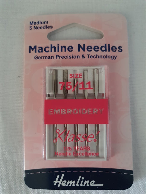 Hemline Embroidery Machine Needles 75/11