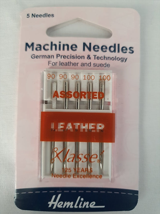Hemline Assorted Leather Machine Needles 90-100