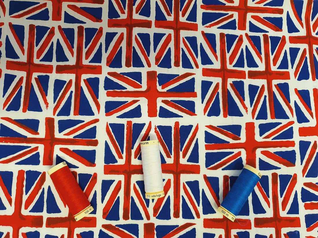 Union Jack Red White & Blue Poly Cotton