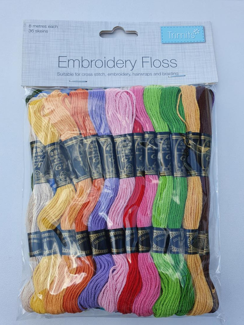 Trimits Bright Stranded Embroidery Thread FLOSS1 36 Skeins