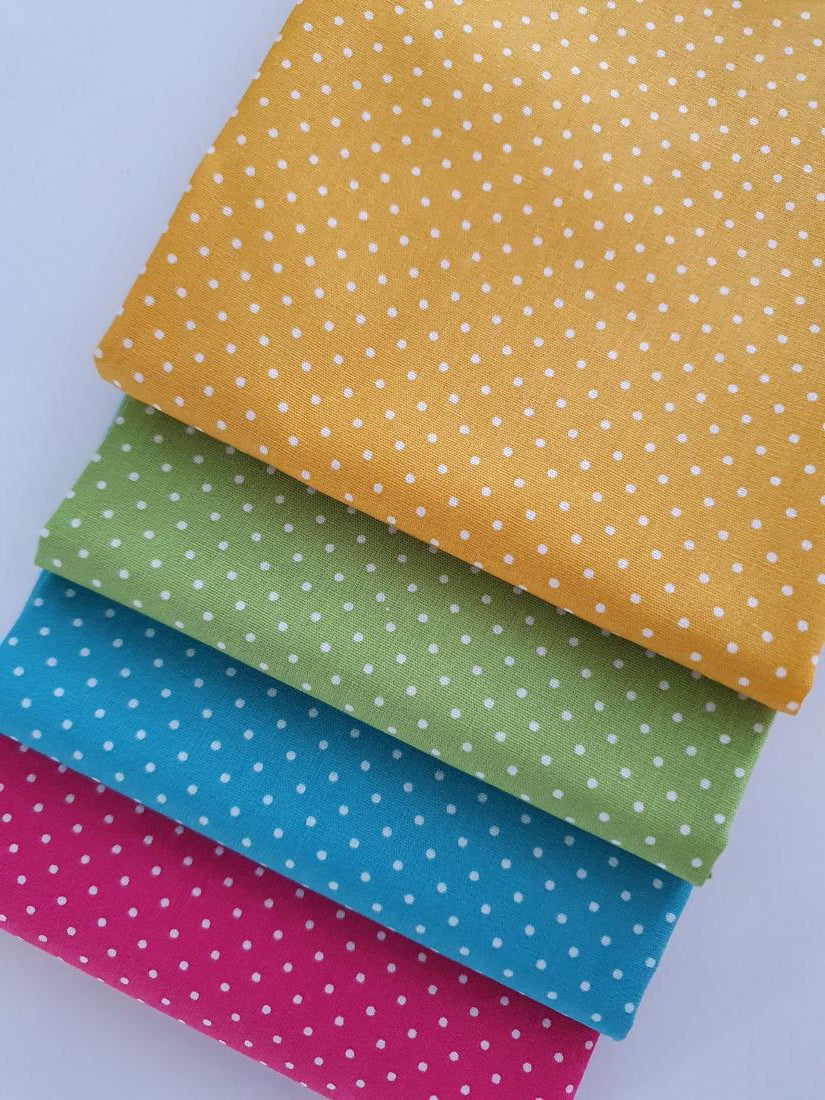 Pin Spots Bright Color Mix Fat Quarter Bundle 100% Cotton