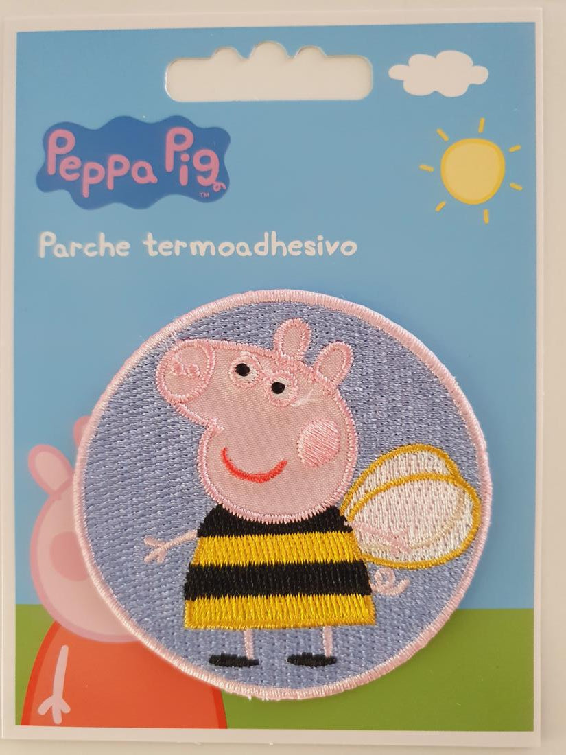 Peppa Pig &#39;Bee&#39;  Iron On or Sew on Embroidered Fabric Motif