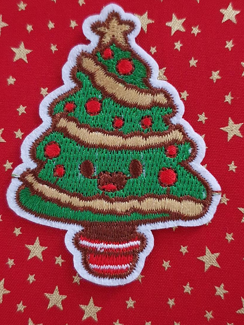Christmas Tree 4 Iron On or Sew on Embroidered Fabric Motif