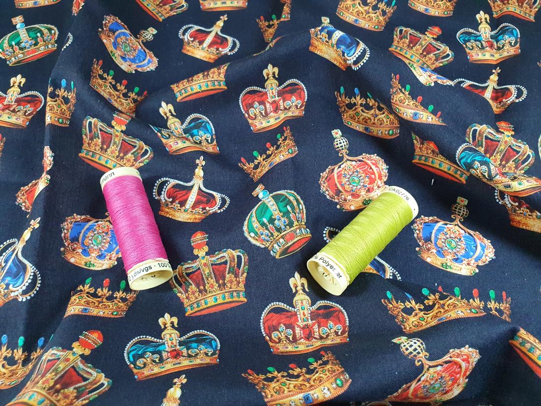 Cotone Tessuto Arazzo Tessuto Di Rivestimento Materiale Dorato Giglio - Foto 1