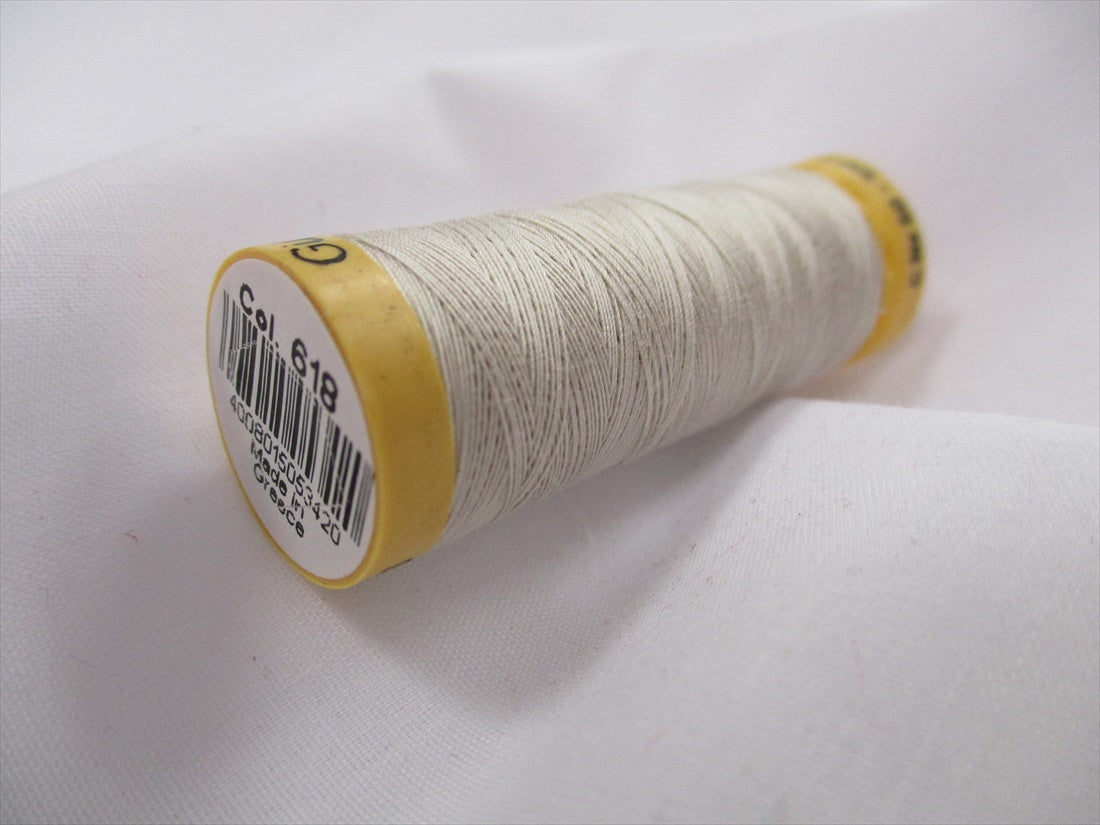 Gutermann 618 Light Grey Natural Cotton Sewing Thread