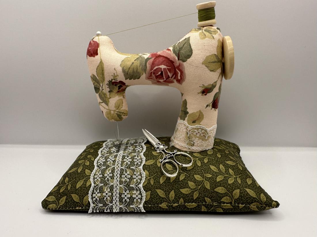 Sewing Machine Pin Cushion Vintage Rose 2 Designed by Jane O&#39;Connell