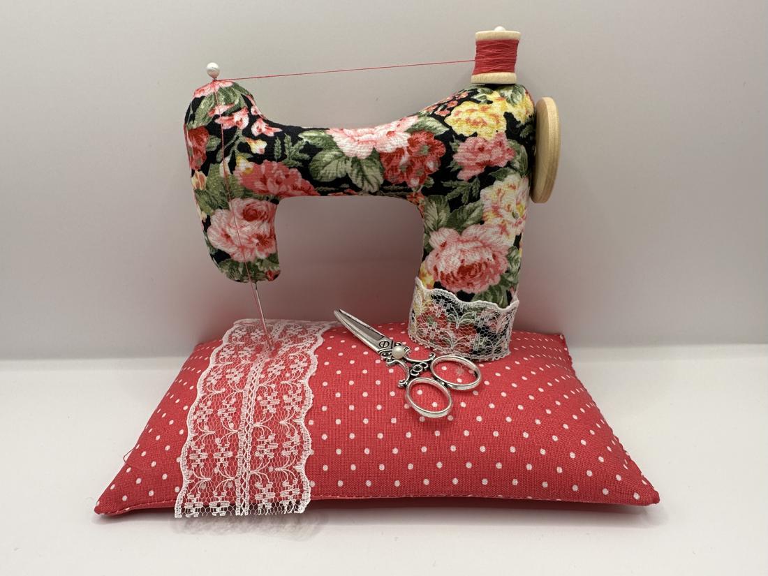 Sewing Machine Pin Cushion Vintage Rose 3 Designed by Jane O&#39;Connell