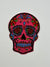 Sugar Skull Mexican Hot Pink Iron On or Sew on Embroidered Fabric Motif