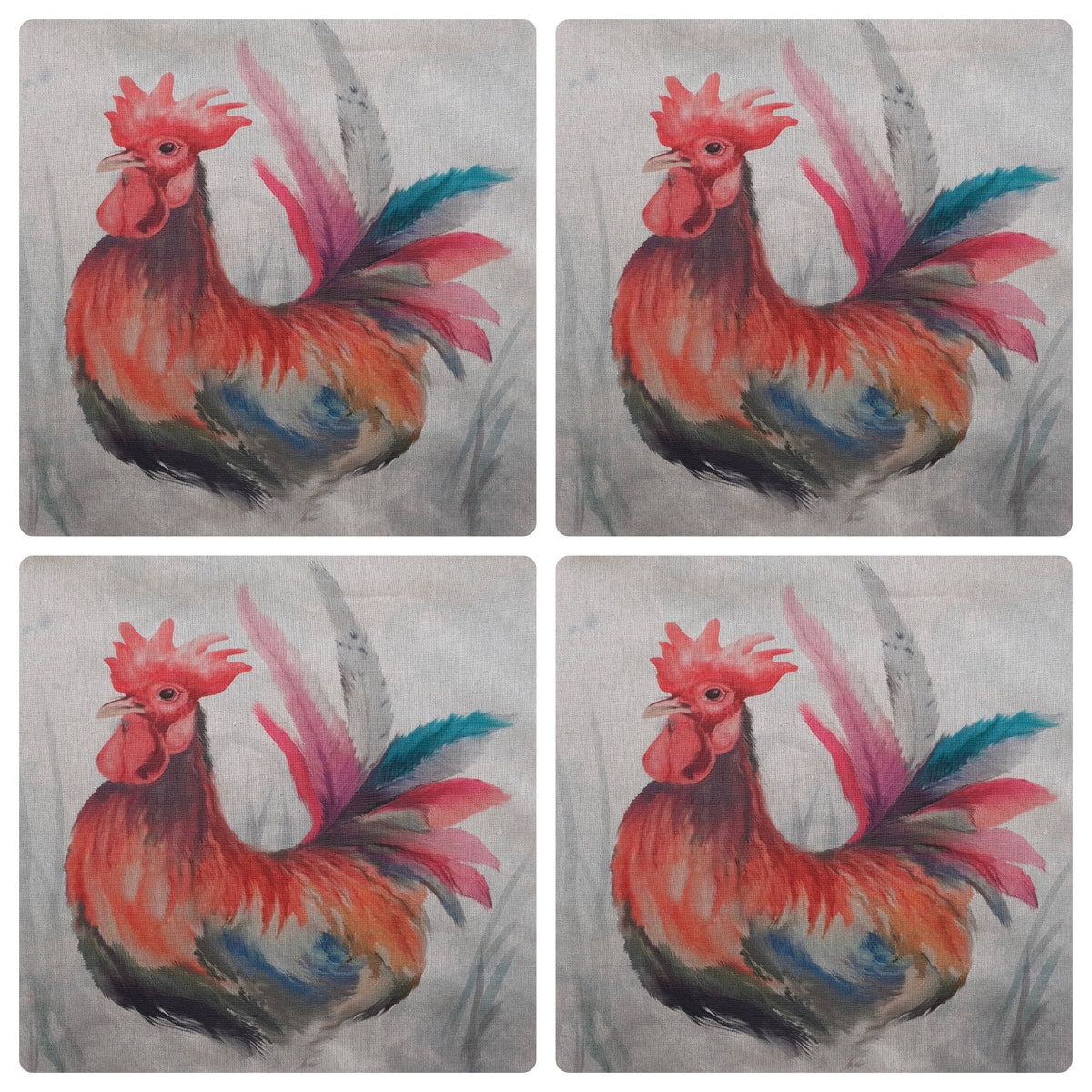 Special Offer! 4 Cockerel Cushion Panels for £6