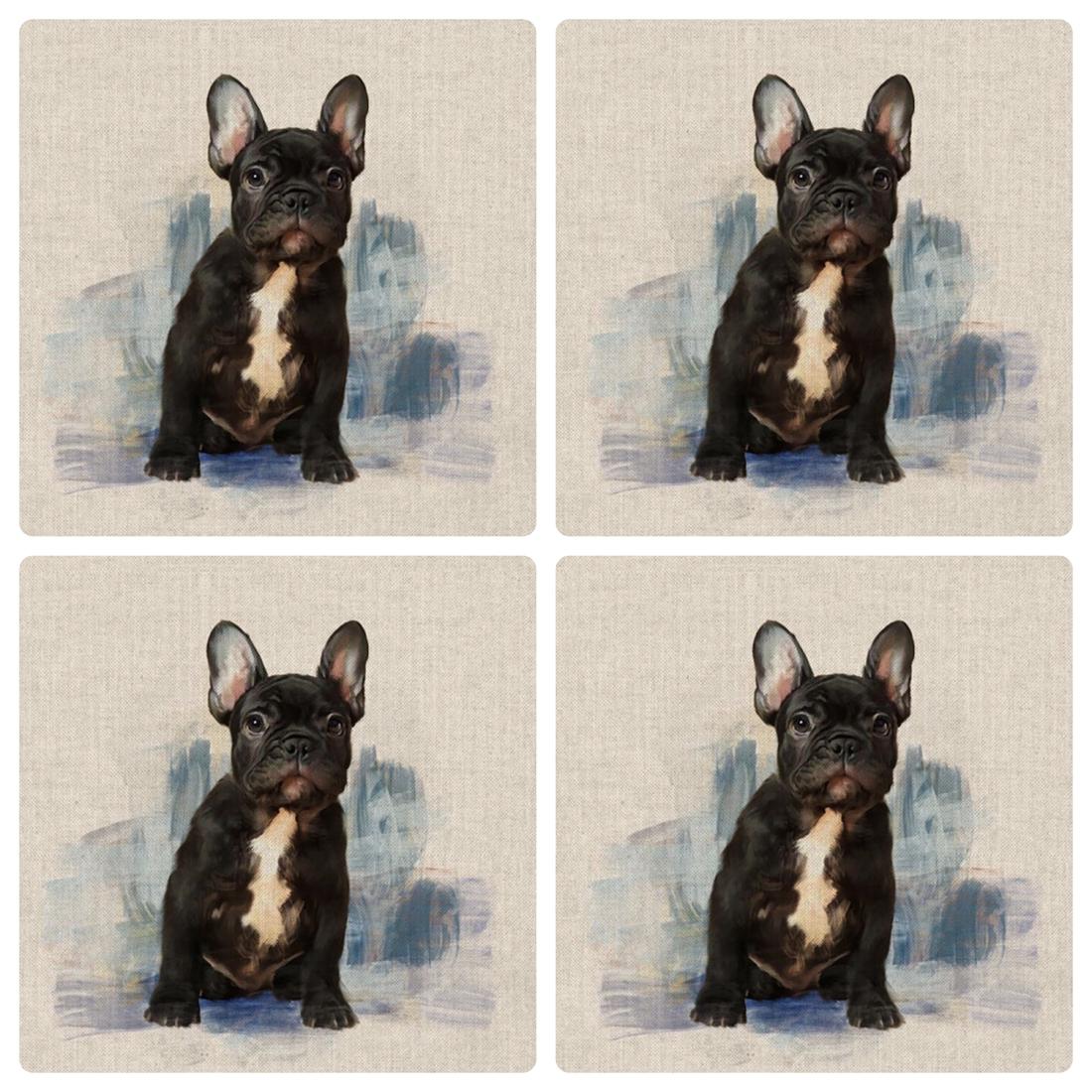 Special Offer! 4 French Bulldogs Cushion Panels for £6