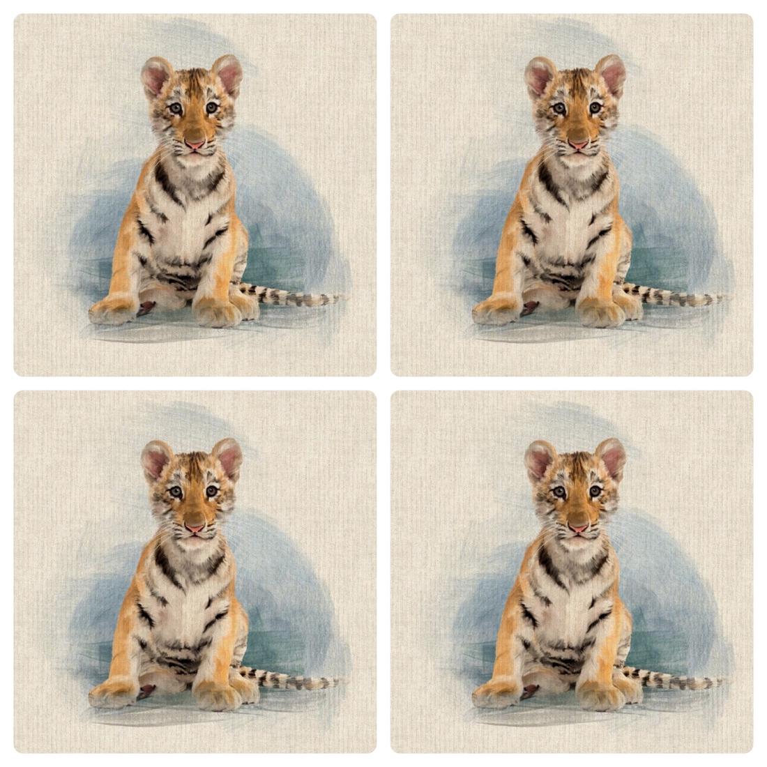 Special Offer! 4 Tiger Cubs Cushion Panels for £6