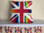 Union Jack Jubilee Bright Rainbow Cushion Panel on a White Background