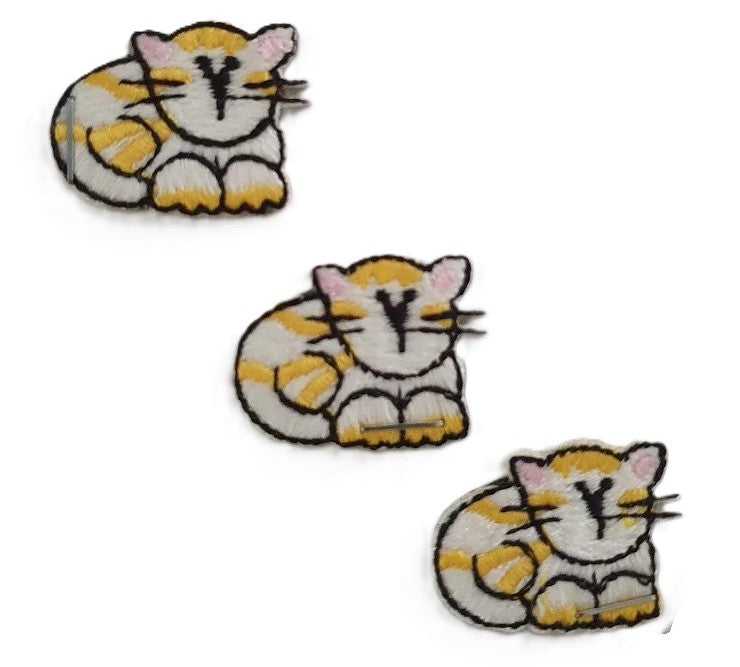 Cute Little Cats 3 Iron On or Sew on Embroidered Fabric Motifs