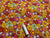 Retro Multi Floral Mix on a Wine Background Poly Cotton