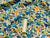 Magic Mushrooms Stars & Polka Dots Blue & Yellow on a White Background 100% Cotton