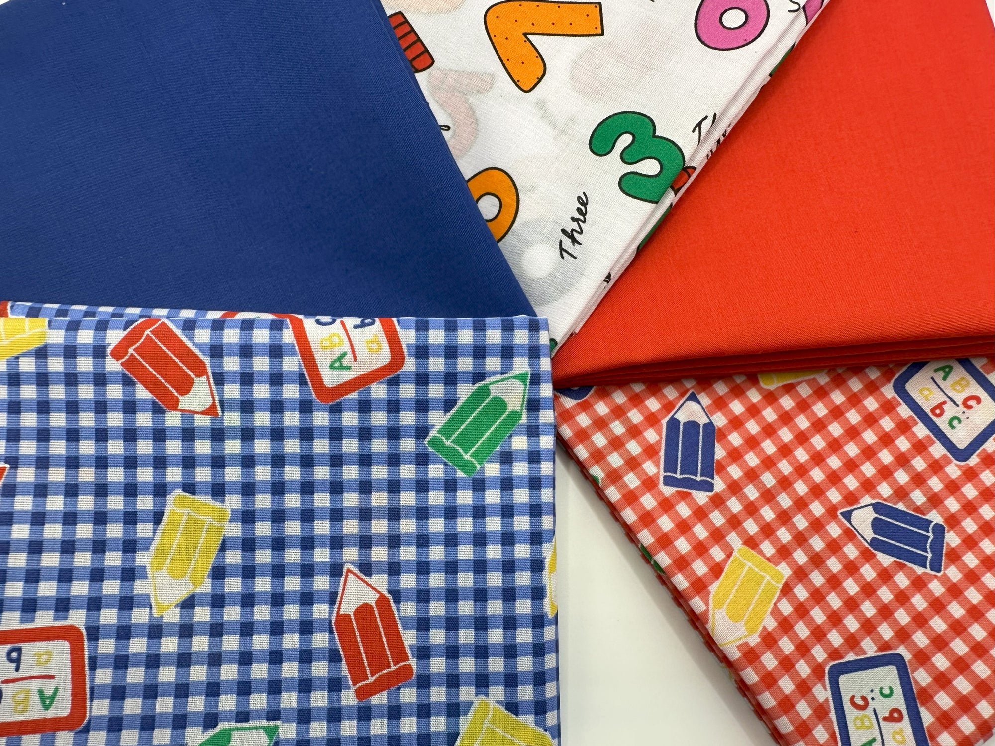 School ABC 123 Mix Fat Quarter Bundle Poly Cotton