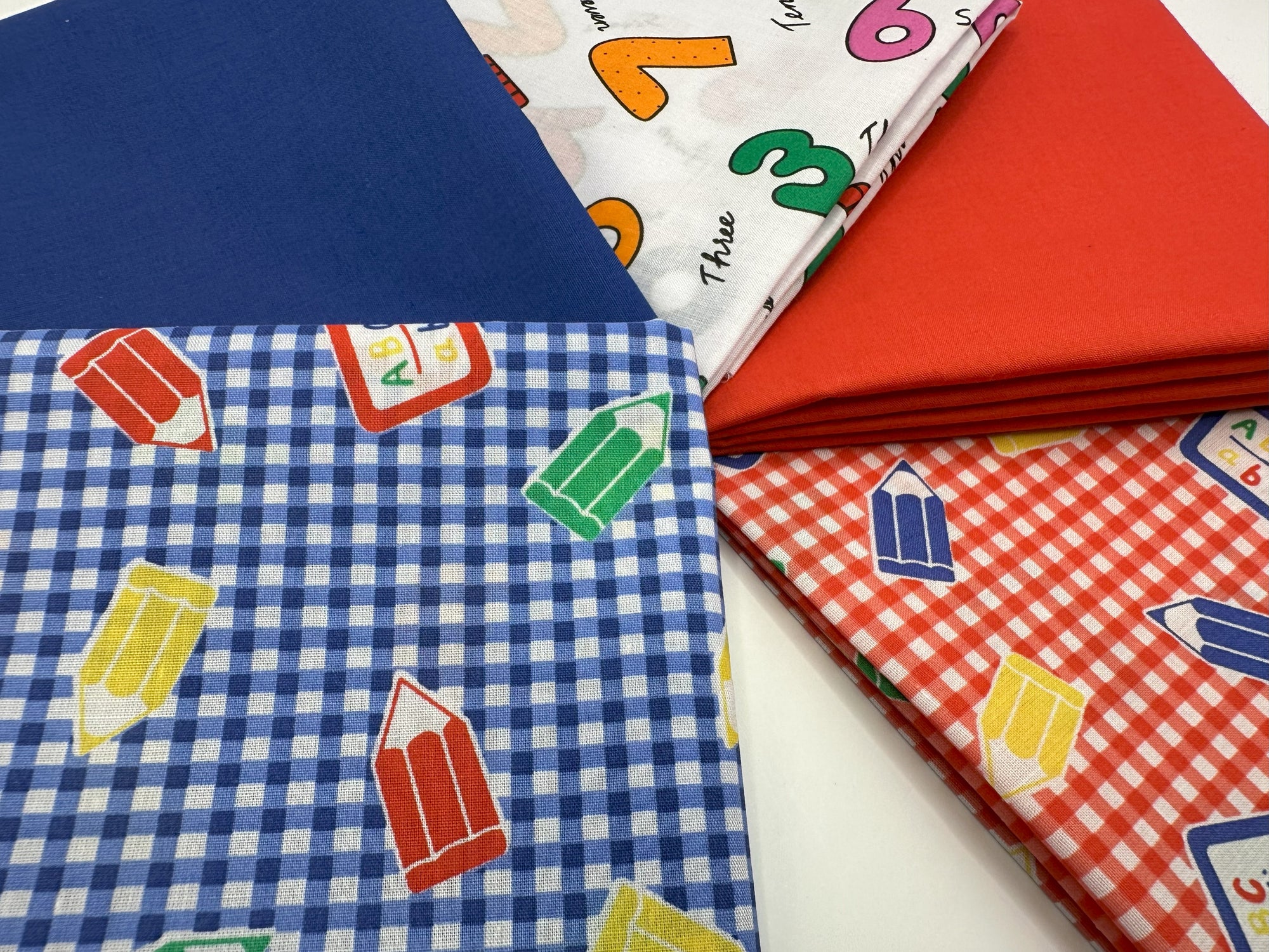 School ABC 123 Mix Fat Quarter Bundle Poly Cotton