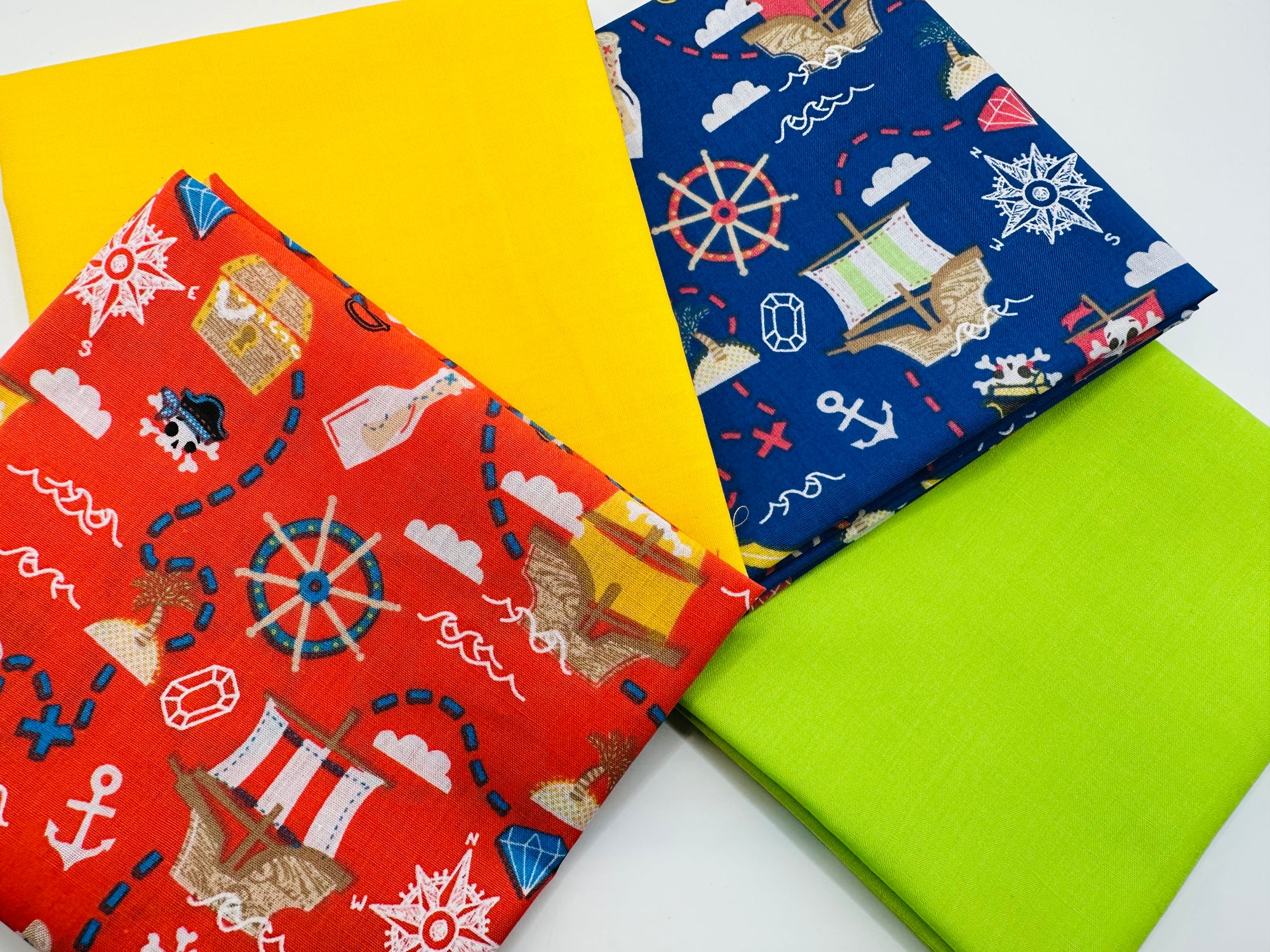 Pirate Ships & Nautical Notions Fat Quarter Bundle Poly Cotton