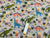 Gnomes and Dinosaurs on Grey 100% Cotton