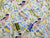 Patchwork Birds & Flowers on Pale Green 100% Cotton