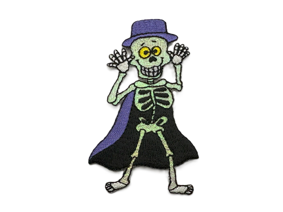 Halloween Skeleton Iron On or Sew on Embroidered Fabric Motif