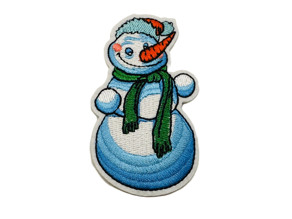 Christmas Snowman 6 Iron On or Sew on Embroidered Fabric Motif