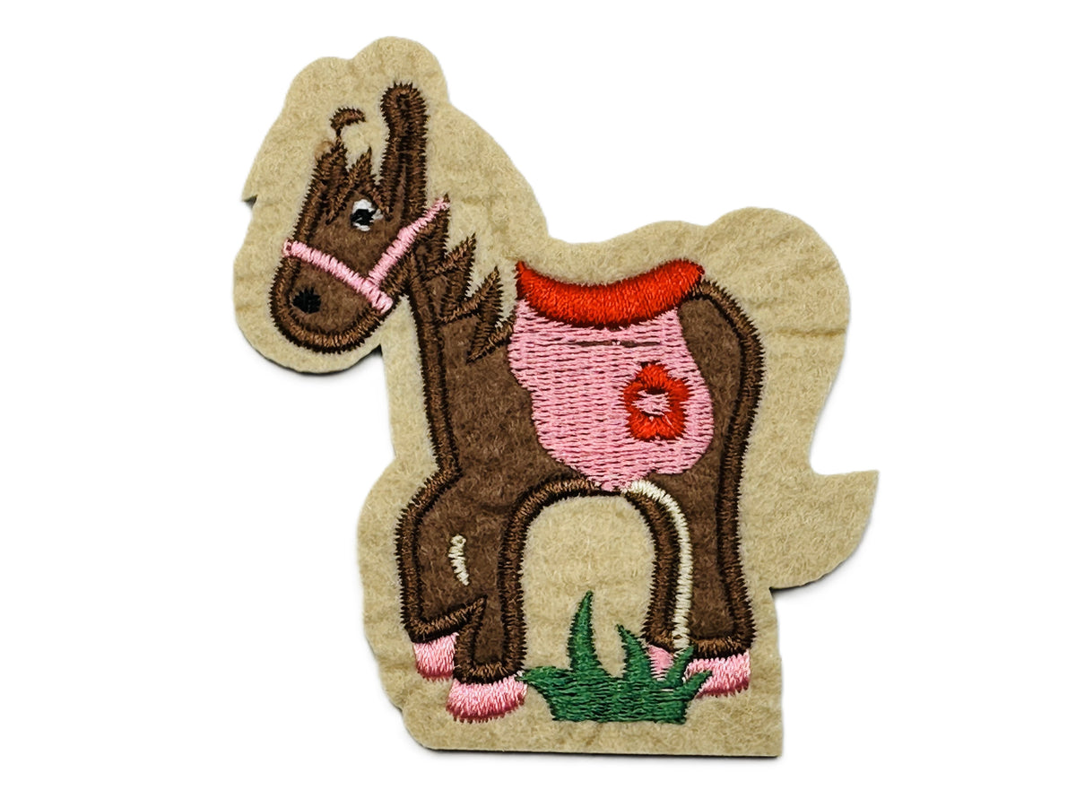 Donkey Sew on or Stick on Embroidered Fabric Motif 7cm x 8cm