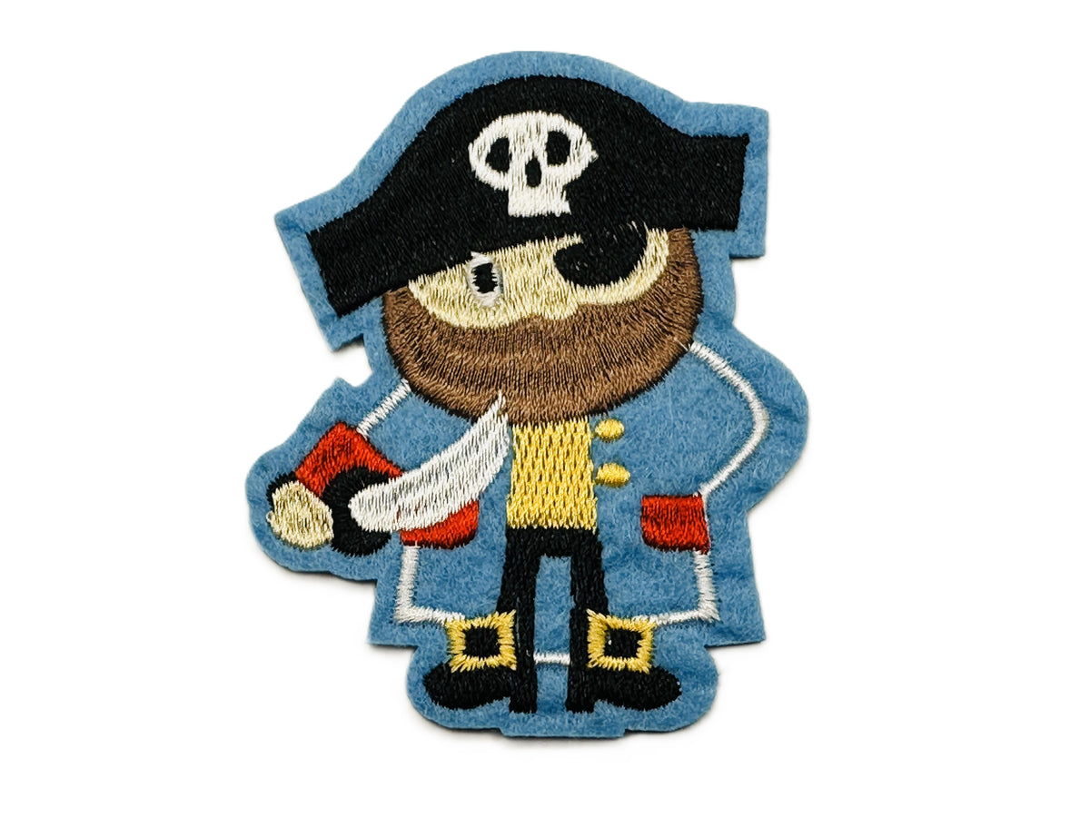 Pirate Sew on or Stick on Embroidered Fabric Motif 8.5cm x 8cm