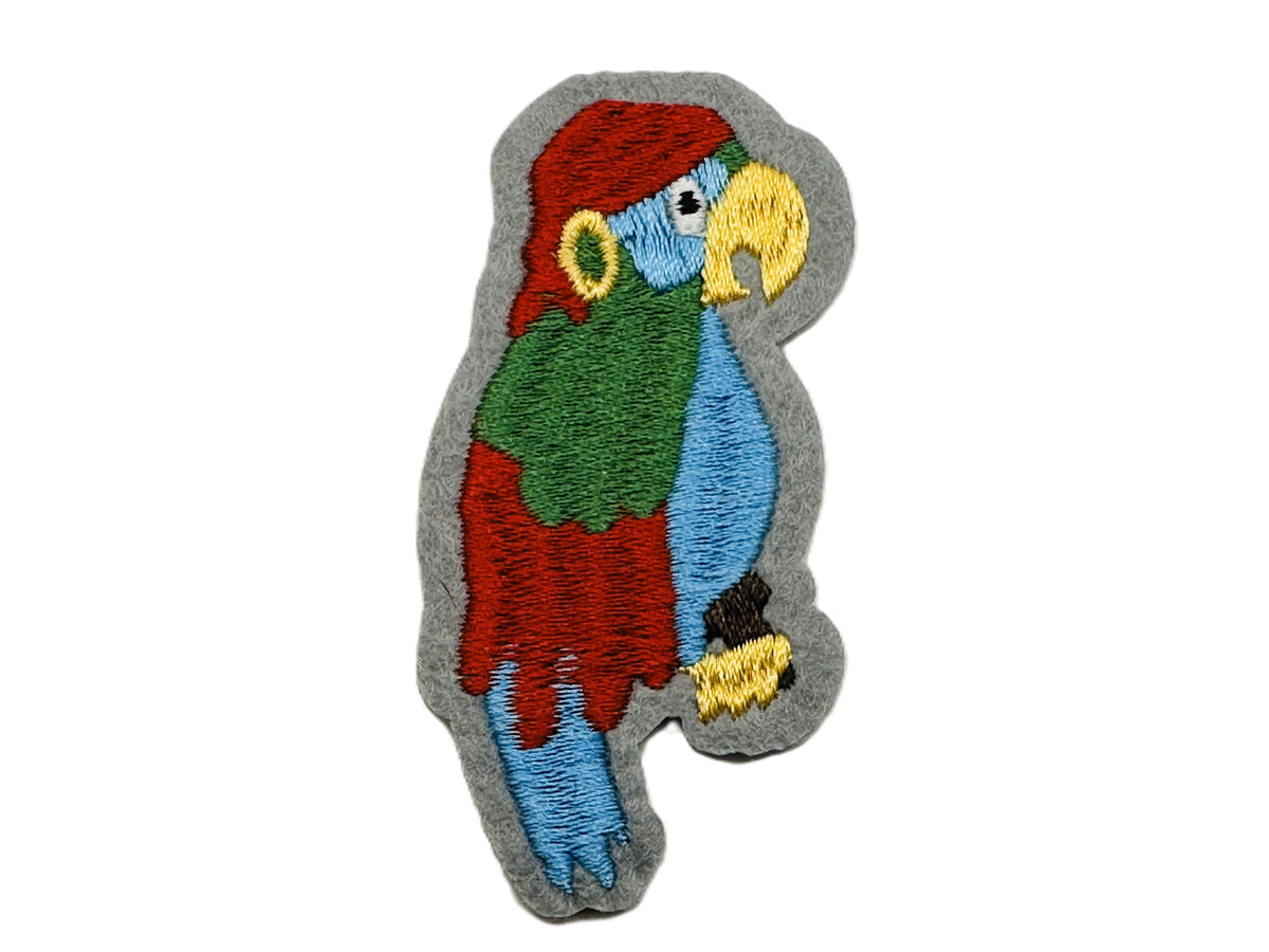 Parrot Sew on or Stick on Embroidered Fabric Motif 8cm x 4.5cm