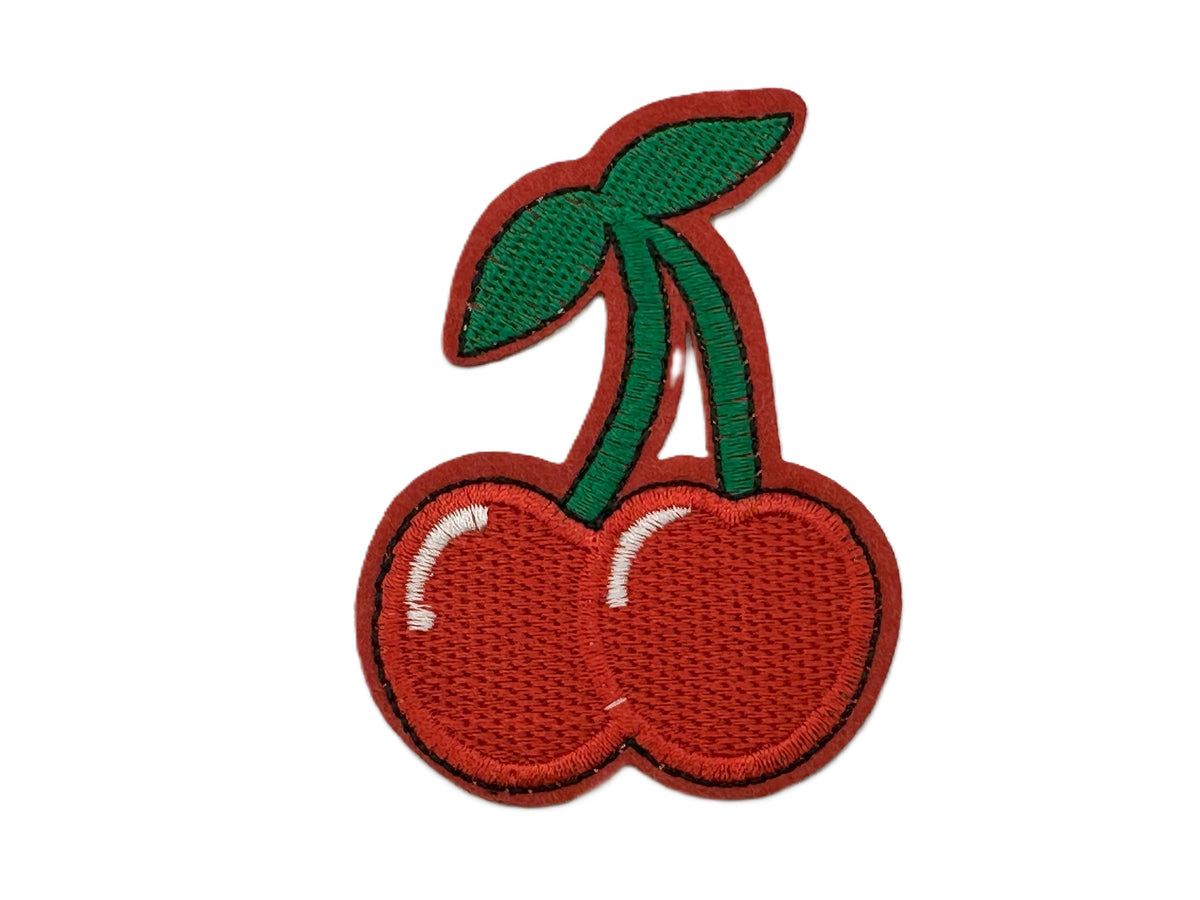 Cherries Iron On or Sew on Embroidered Fabric Motif