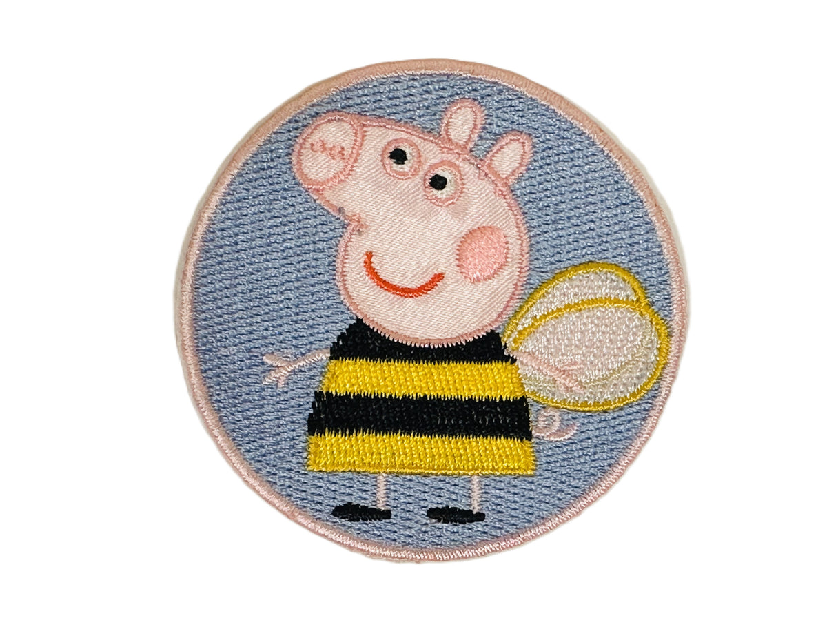 Peppa Pig Bee Iron On or Sew on Embroidered Fabric Motif