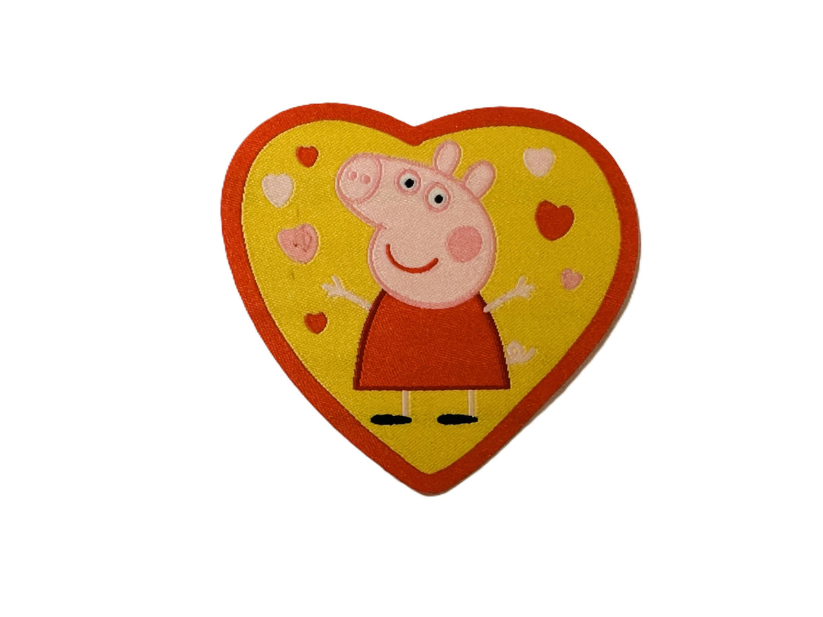 Peppa Pig Heart Iron On or Sew on Embroidered Fabric Motif