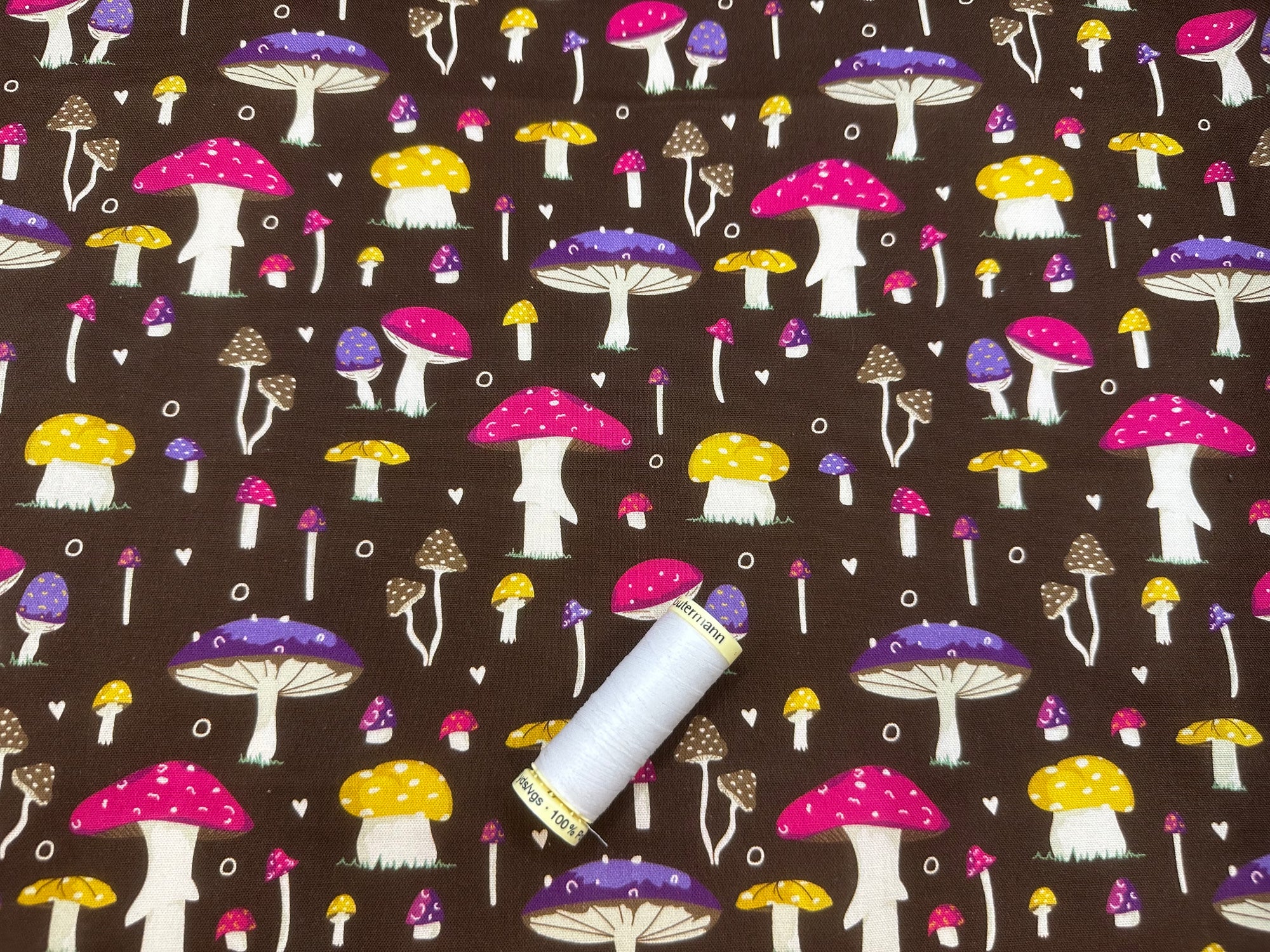 Forest Journal Colorful Toadstools Design by Kimberley Hind 100% Cotton